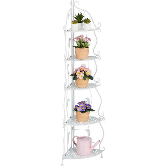 relaxdays Étagère dangle blanche en métal avec 5 étagères