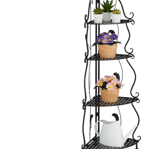 relaxdays Étagère dangle en métal avec 4 étagères