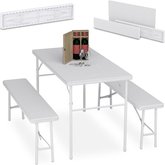 relaxdays Garniture de tente à bière pliante 3 pièces