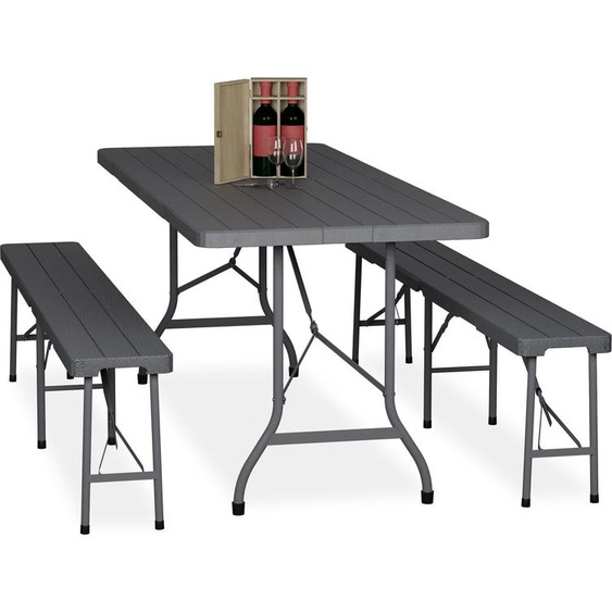 relaxdays Garniture de tente à bière pliante 3 pièces
