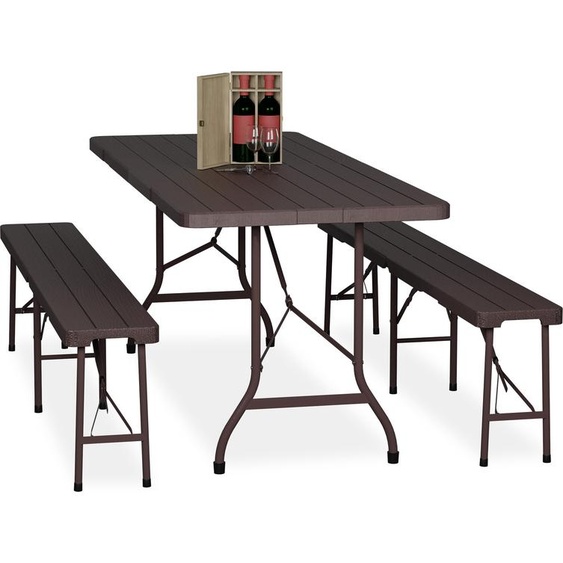 relaxdays Garniture de tente à bière pliante 3 pièces