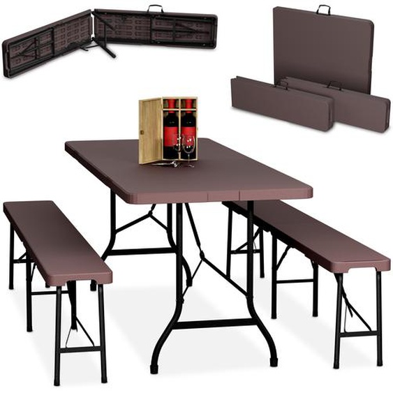 relaxdays Garniture de tente à bière pliante 3 pièces