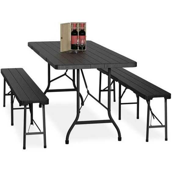 relaxdays Garniture de tente à bière pliante 3 pièces