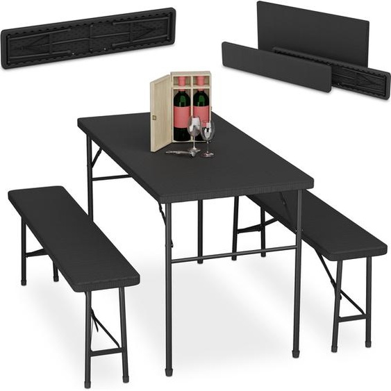 relaxdays Garniture de tente à bière pliante 3 pièces