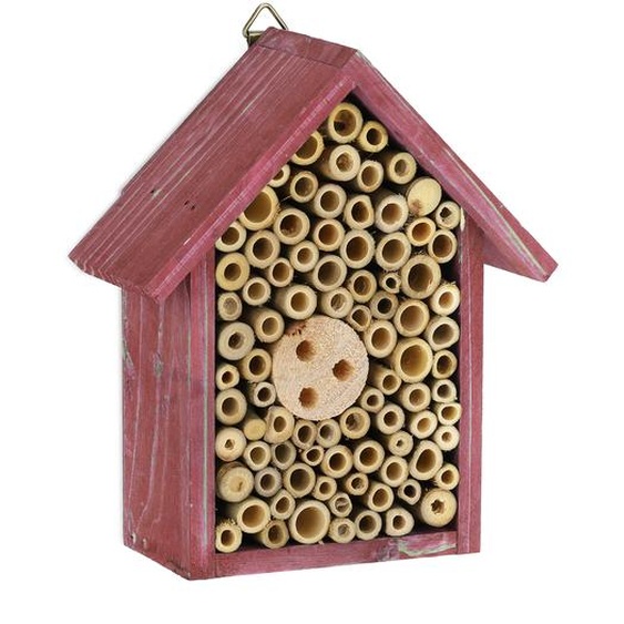 relaxdays Hôtel pour insectes sauvages en rouge
