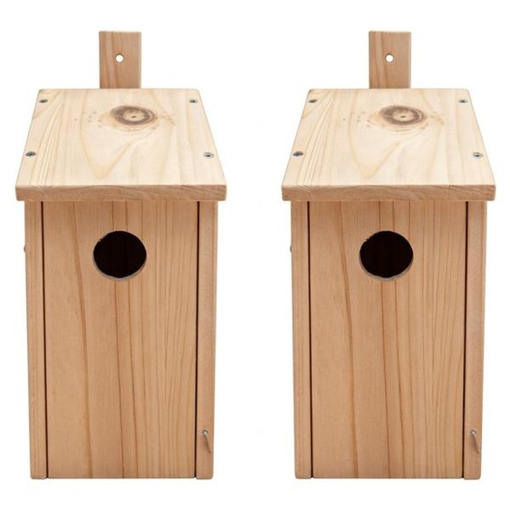 relaxdays Kit de construction de nichoirs, lot de 2, bois de sapin