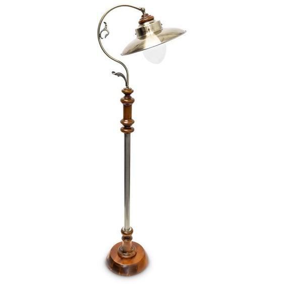 Relaxdays Lampadaire Design Art Nouveau Hauteur Réglable Bois Massif/Aspect Laiton