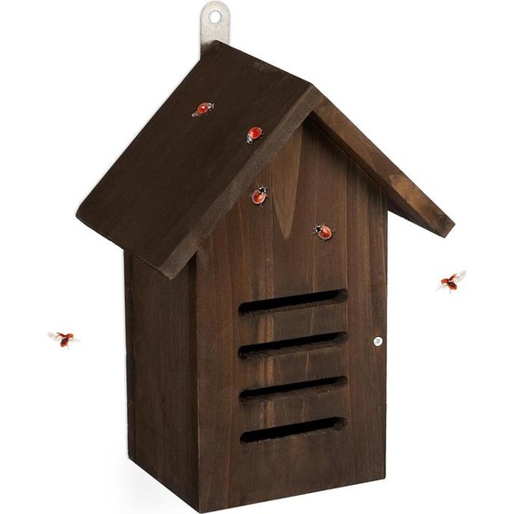 relaxdays Maison de coccinelle en bois brun