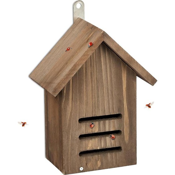 relaxdays Maison de coccinelle en bois de sapin brun