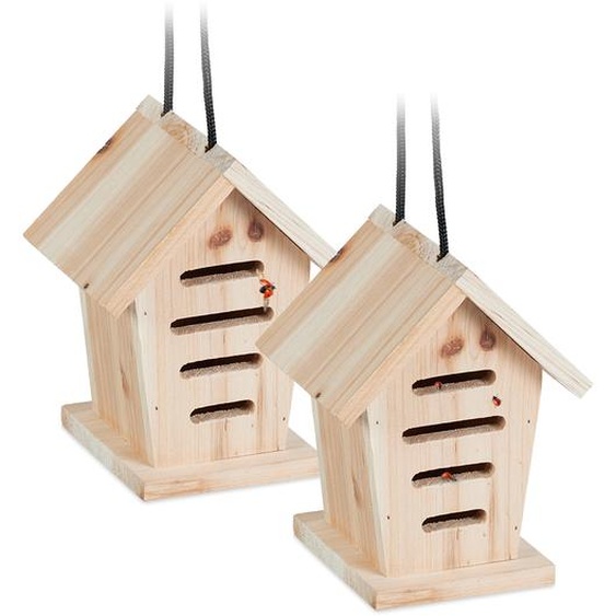 relaxdays Maison de coccinelle, lot de 2