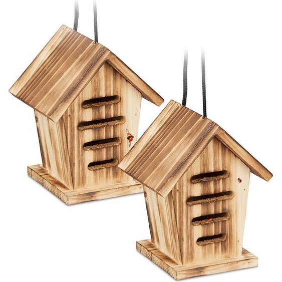 relaxdays Maison de coccinelle, lot de 2