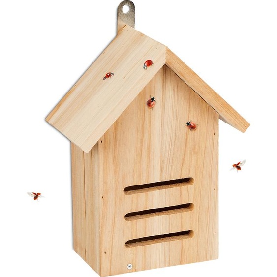 relaxdays Maison des coccinelles en bois de sapin