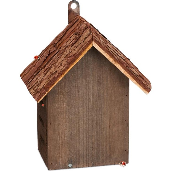 relaxdays Maison marron pour coccinelles en bois