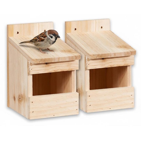 relaxdays Nichoir semi-caverne, lot de 2