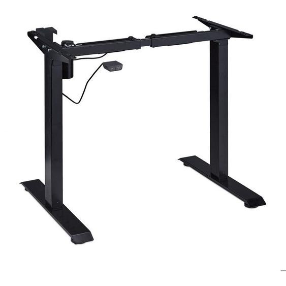 Relaxdays Pied de bureau réglable en hauteur, électrique, extensible, tréteau, 71-121 cm, cadre table, acier, noir