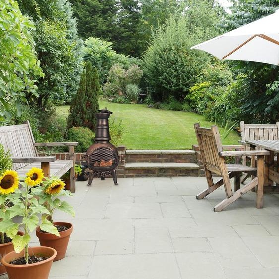 relaxdays Poêle de terrasse en bronze