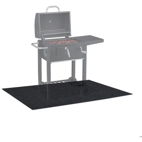 Relaxdays Tapis de barbecue, protection pour le sol, à rouler, lavable, LxP :  120x80 cm, anthracite