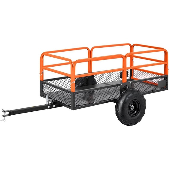 Remorque à benne basculante 1600 lb 22 pi³ Remorque de jardin en acier à atteler derrière un véhicule
