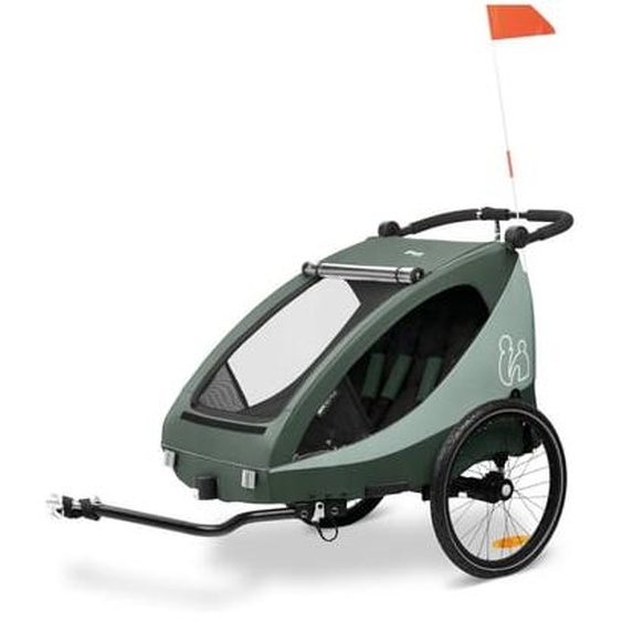 Remorque vélo duo Dryk Plus Vert Foncé