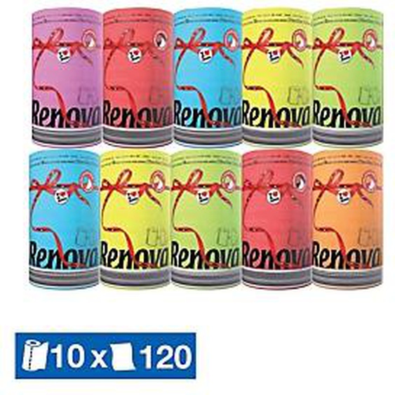 RENOVA Essuie-tout Renova Color Red Label, colis de 10 rouleaux