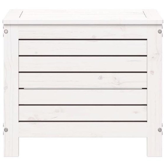 Repose-pied de jardin - MOTHINESSTO - Bois de pin massif - Blanc - 62x31,5x52 cm - Design à lattes