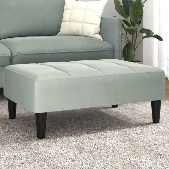 Repose-pied gris clair 77x55x31 cm velours