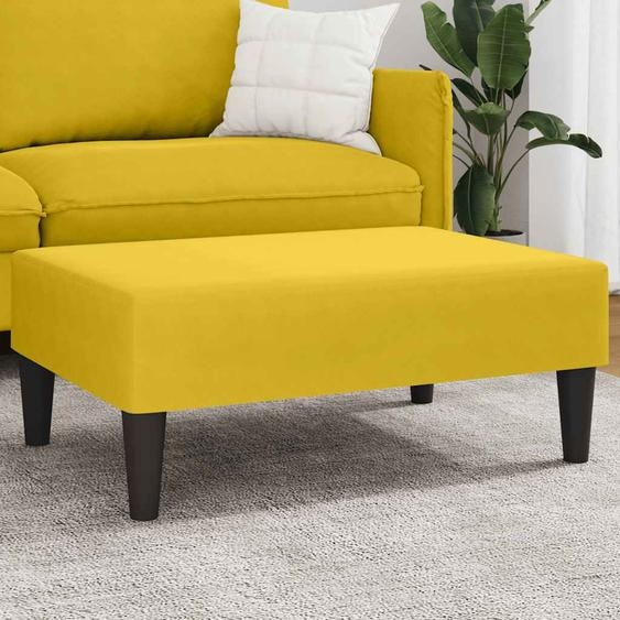 Repose-pied jaune 77x55x31 cm velours