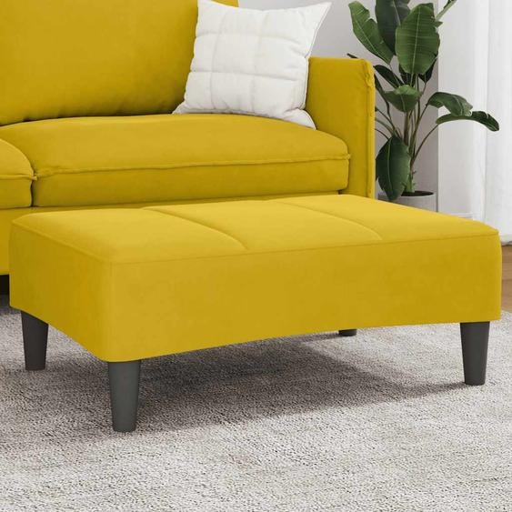Repose-pied jaune 77x55x31 cm velours