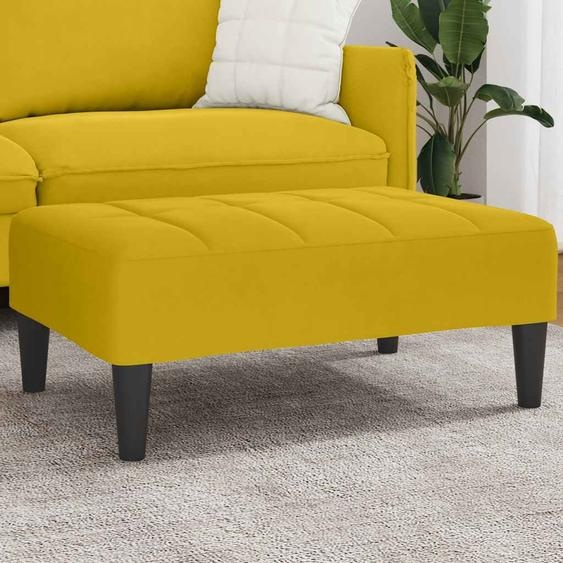 Repose-pied jaune 77x55x31 cm velours