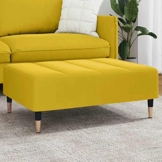 Repose-pied jaune 77x55x31 cm velours