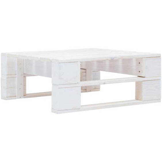 Repose-pied palette de jardin bois blanc