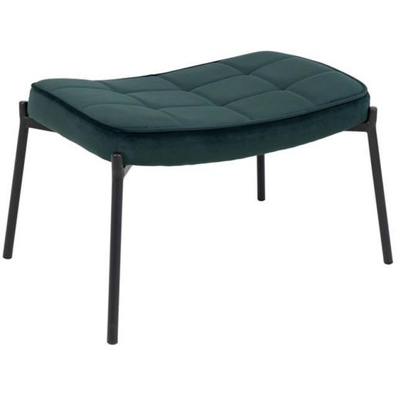 Repose-pied velours avec pieds noirs House Nordic Glasgow - Green - 41x61x36 cm