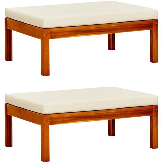 Repose-pieds de jardin lot de 2 Bois dacacia massif