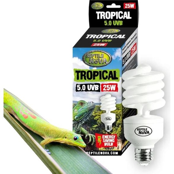 REPTILE NOVA 5.0 UVB 25W - Lampe fluorescente pour reptiles tropicaux | UVA + UVB