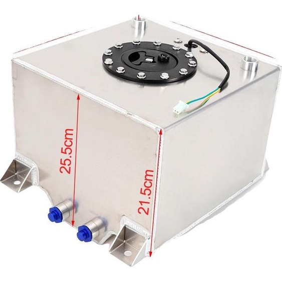 Réservoir de carburant, capacité 20L, design léger en aluminium, argent