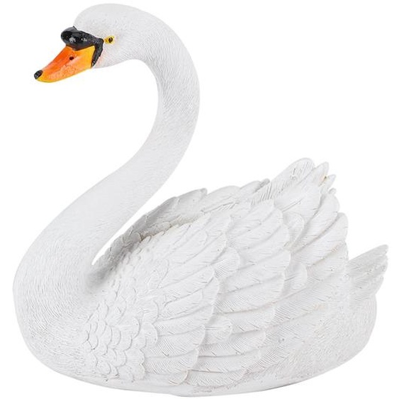 Résine Simulation Flottant Cygne Blanc Figurine Ornement pour Paysage Cour Jardin Décoration