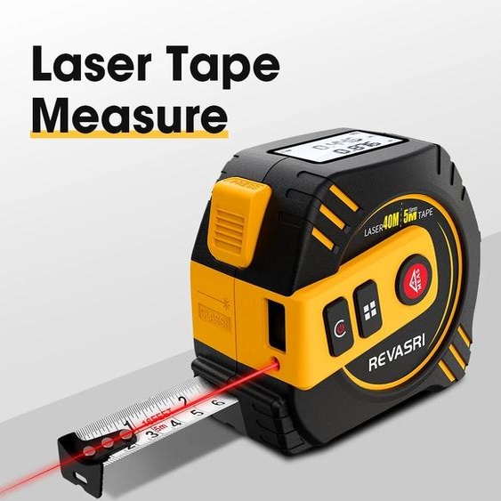 REVASRI ruban à mesurer Laser 2 en 1 télémètre Laser règle intelligente de haute précision outil de mesure en acier avec écran LCD