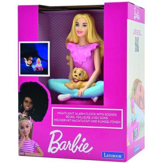Réveil Avec Veilleuse Lumineuse Barbie En 3d Multicolore