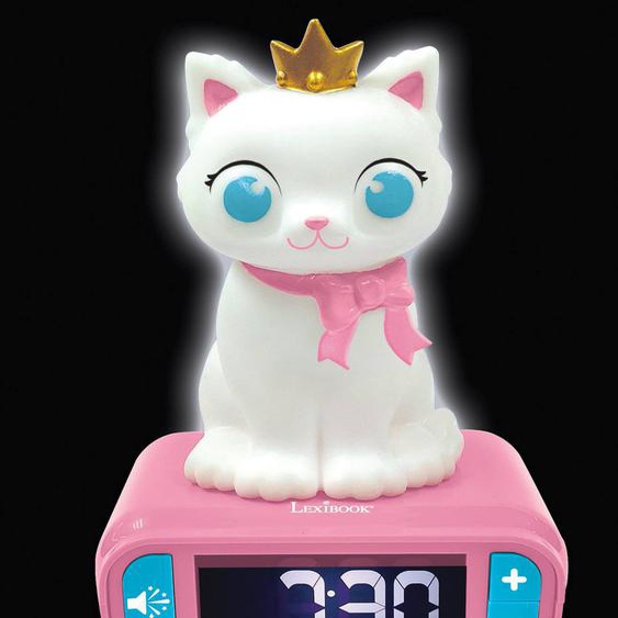 Réveil Avec Veilleuse Lumineuse Chat En 3d Multicolore