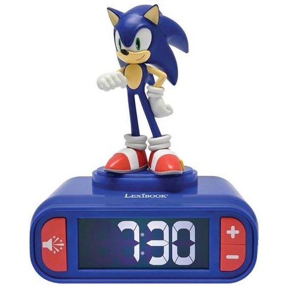 Réveil Avec Veilleuse Sonic 3d Bleu