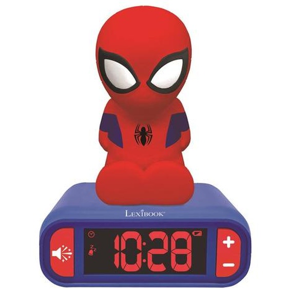 Réveil Avec Veilleuse Spiderman 3d Rouge