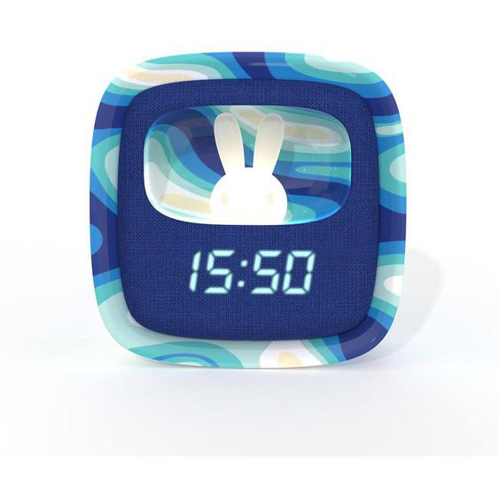Réveil Et Veilleuse Pour Enfant Billy Clock - Motif Lapin, Face Avant Tissu Blue Waves