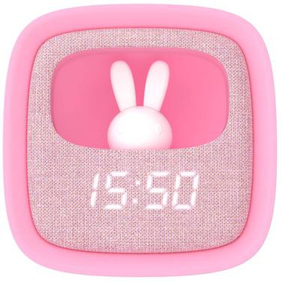 Réveil Et Veilleuse Pour Enfant Billy Clock - Motif Lapin, Face Avant Tissu Marshmallow