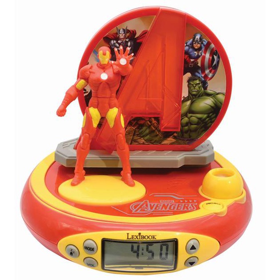 Réveil Projecteur Avengers Avec Iron Man En 3d Multicolore