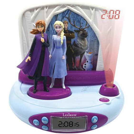 Réveil Projecteur Reine Des Neiges Avec Anna Et Elsa En 3d Multicolore