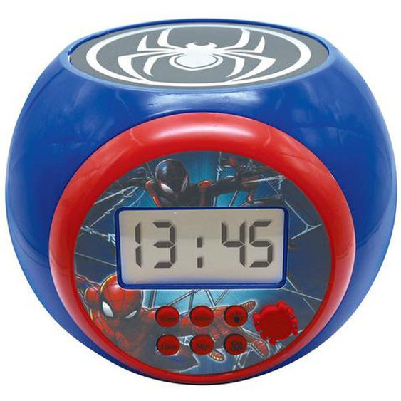 Réveil Projecteur Spiderman Marvel, Fonction Alarme , Veilleuse Avec Minuterie, À Piles Multicolore