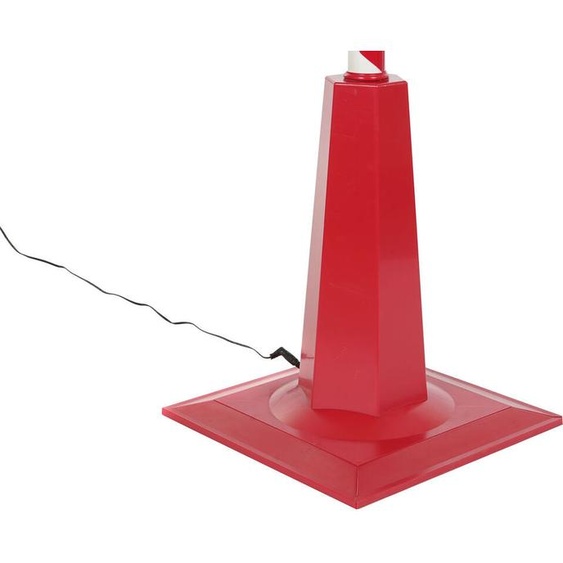 Réverbère dkd home decor blanc rouge métal 30 x 30 x 180 cm