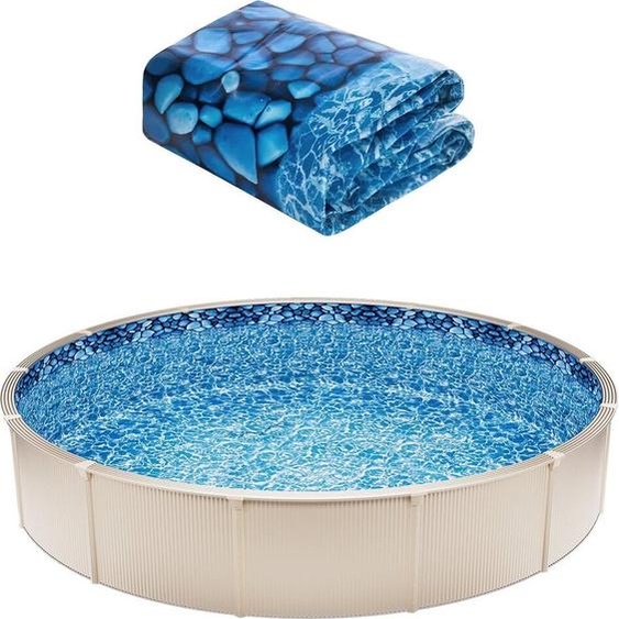 Revêtement de piscine rond Revêtement de piscine à chevauchement de 24 pieds Hauteur de paroi de 54 pouces