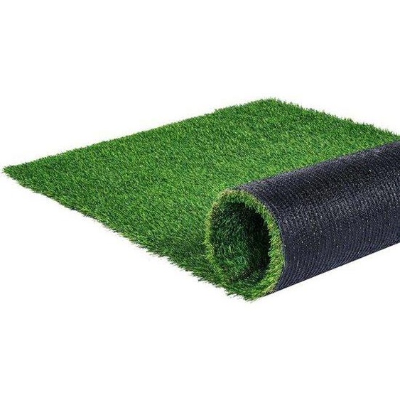 Revêtements de gazon synthétique - Nep-gras - Décoration extérieure - Trous de drainage - 9 x 15 mètres - Vert beige