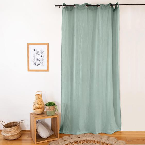 Rideau 135X240 gaze de coton GAZGAZ vert amande